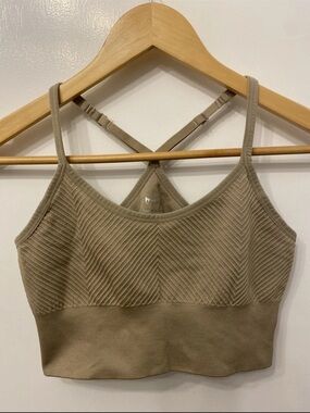 Seamless Ribbed Crop Bralette - Taupe